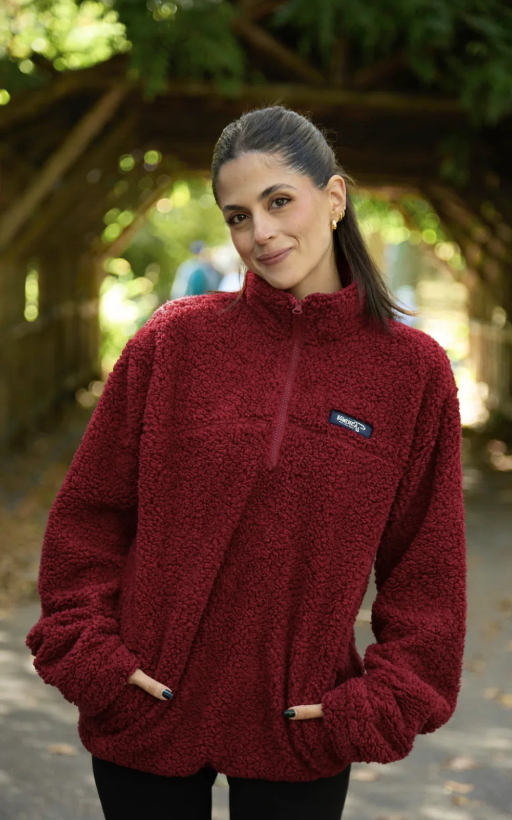 BURGUNDY POLAR FLEECE SWEATER – UNISEX