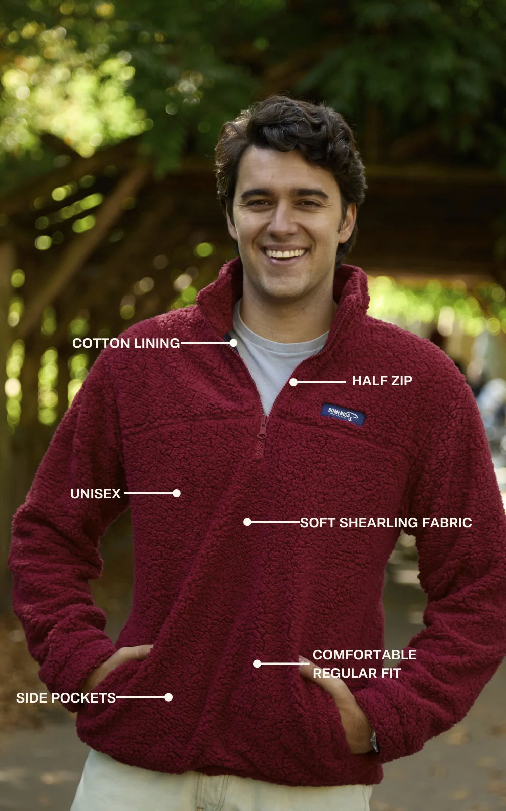 BURGUNDY POLAR FLEECE SWEATER – UNISEX