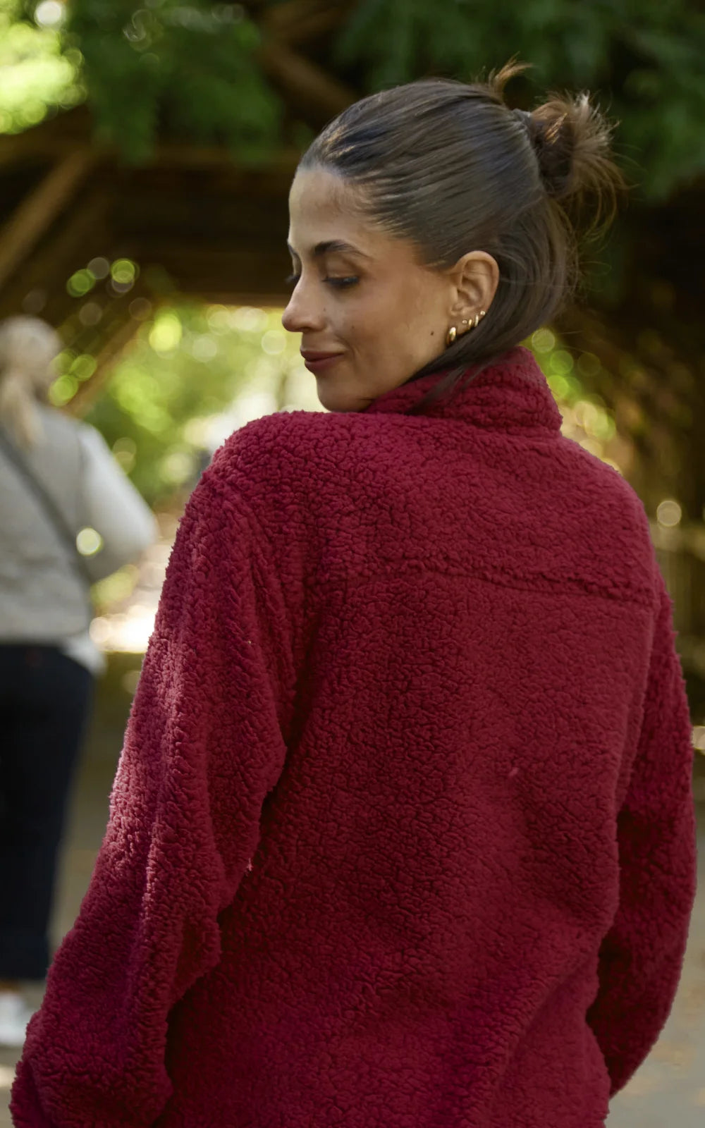 BURGUNDY POLAR FLEECE SWEATER – UNISEX