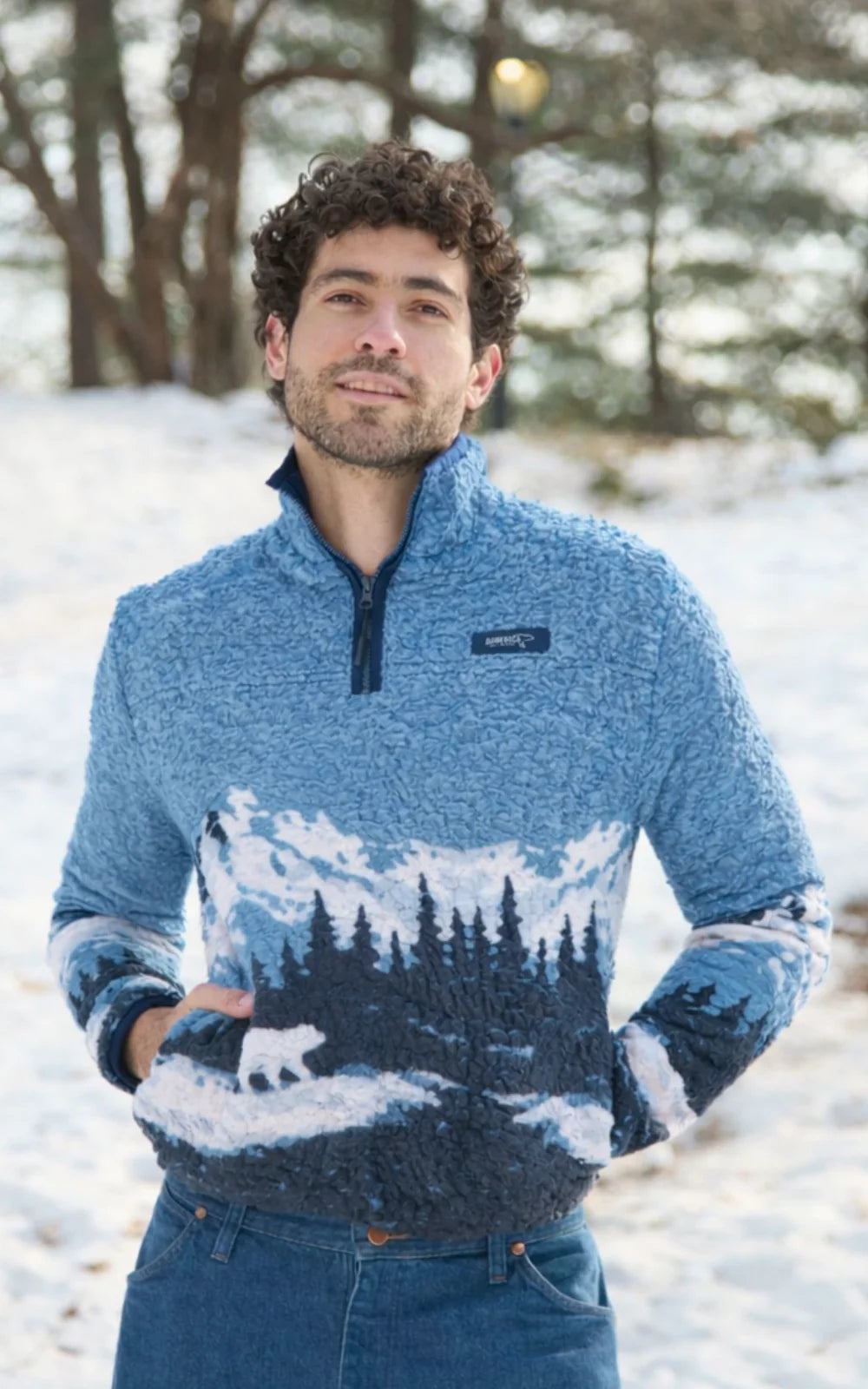 LIGHT BLUE POLAR FLEECE SWEATER – UNISEX (ILLUSTRATED)