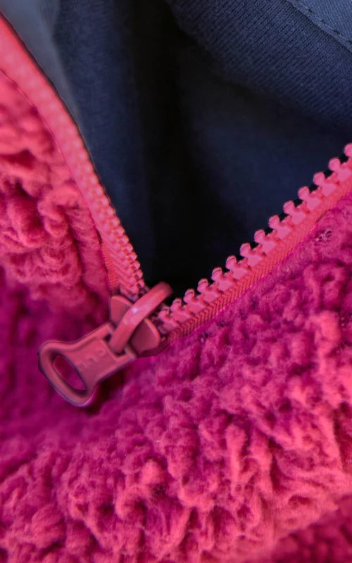 Half Zip High Pile Fleece - Burgundy