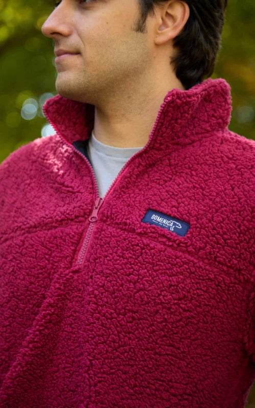 Half Zip High Pile Fleece - Burgundy