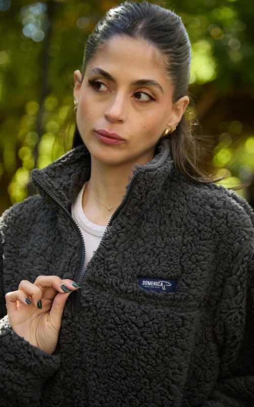 Half Zip High Pile Fleece - Dark grey