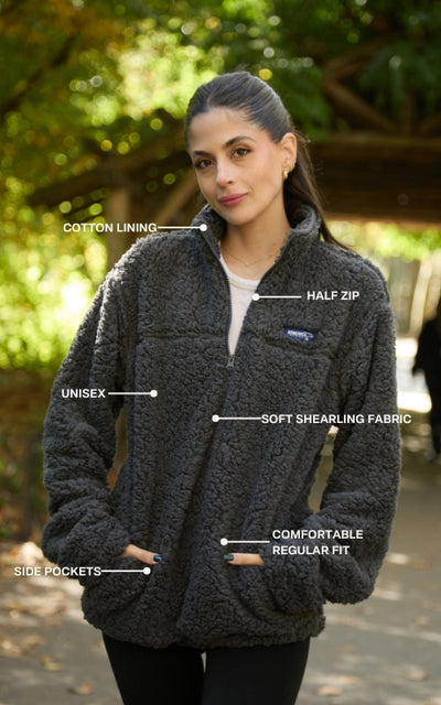 Half Zip High Pile Fleece - Dark grey