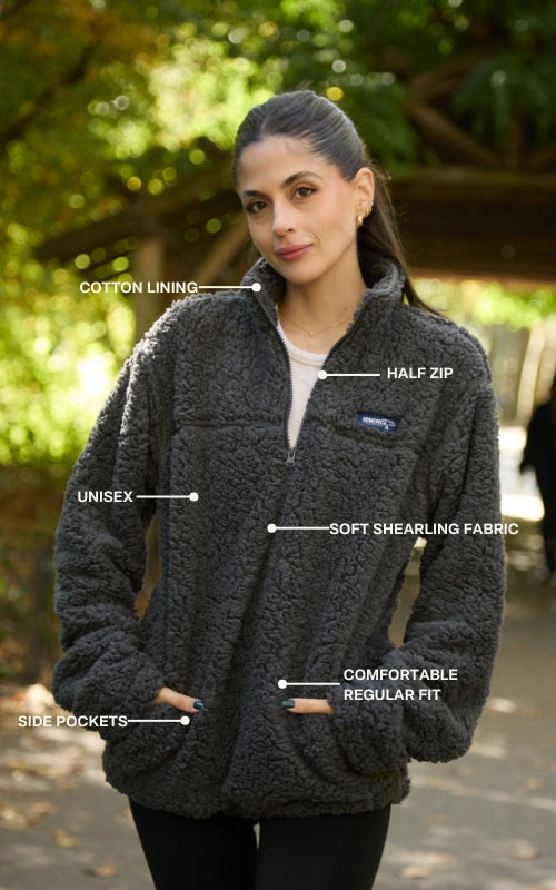 Half Zip High Pile Fleece - Dark grey