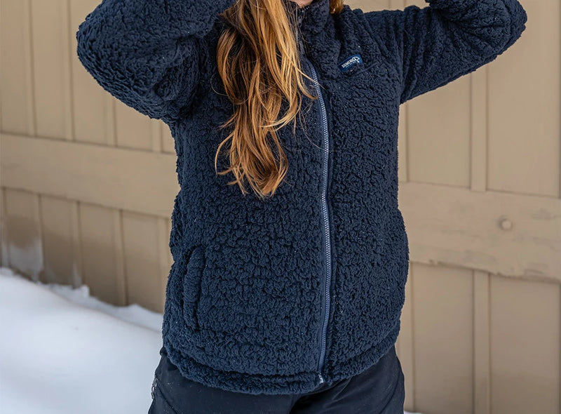 Half Zip High Pile Fleece - Navy Blue