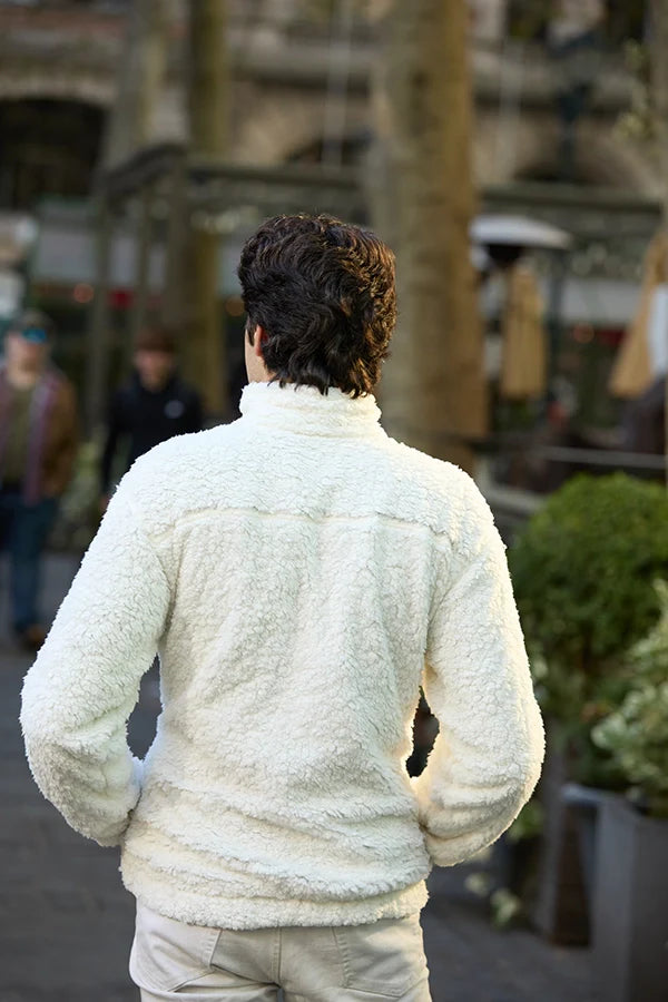 Half Zip High Pile Fleece - OFF-WHITE