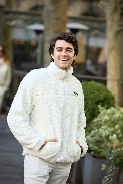 Half Zip High Pile Fleece - OFF-WHITE