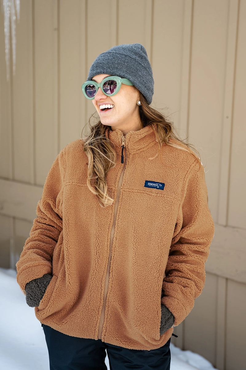 Full Zip High Pile Fleece - Camel