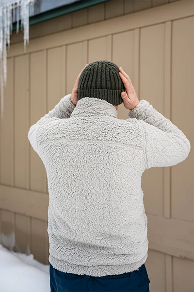 Full Zip High Pile Fleece - light grey