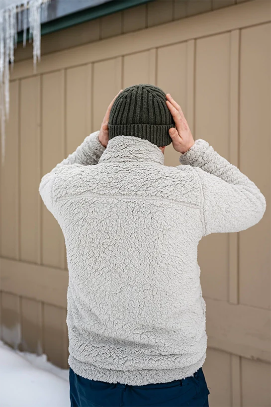 Full Zip High Pile Fleece - light grey