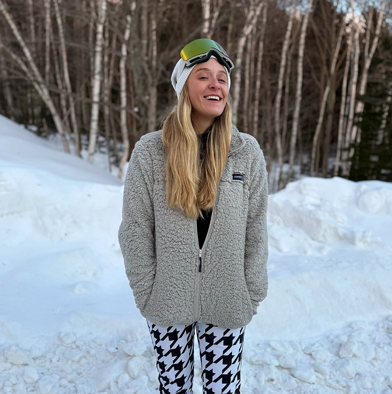 Full Zip High Pile Fleece - light grey