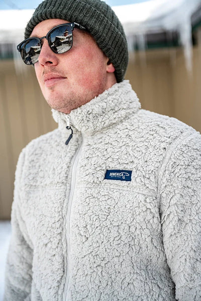 Full Zip High Pile Fleece - light grey