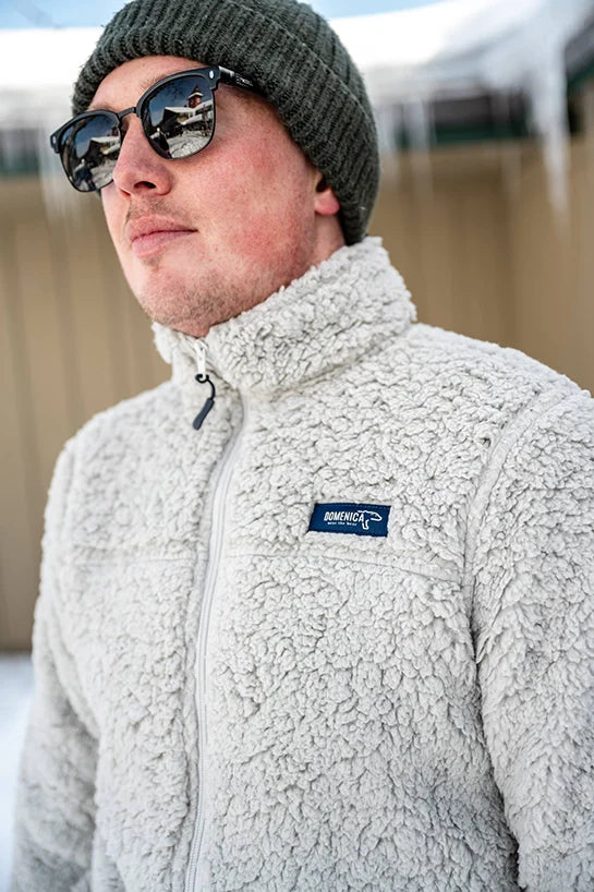 Full Zip High Pile Fleece - light grey